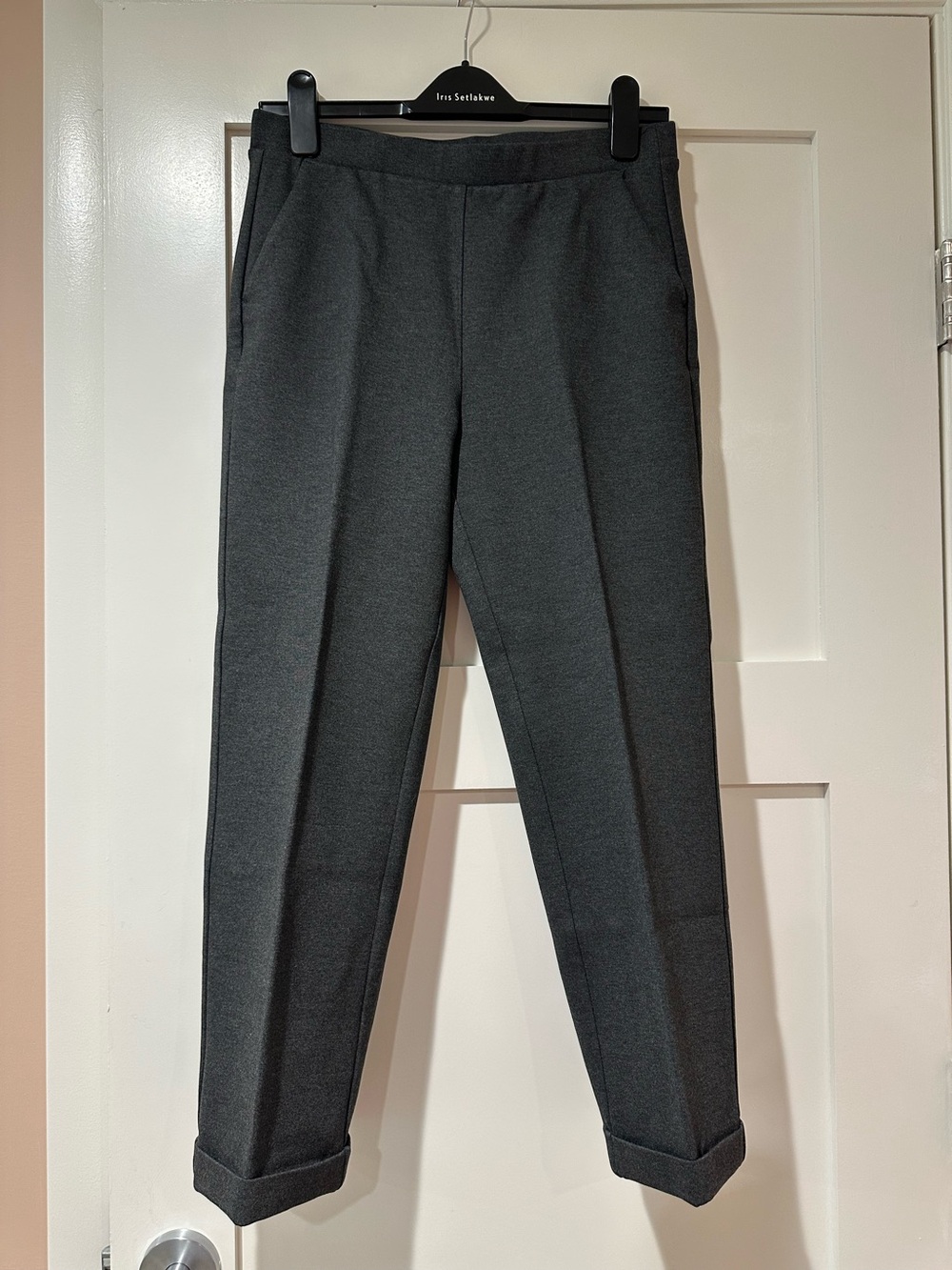 NWOT Bylyse Spenard size S charcoal gray pull on pants with stretch
